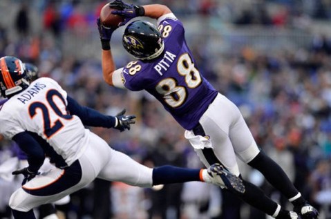 #88 has come on strong this postseason.  If the Ravens are going to pull up this upset, he better keep it up.